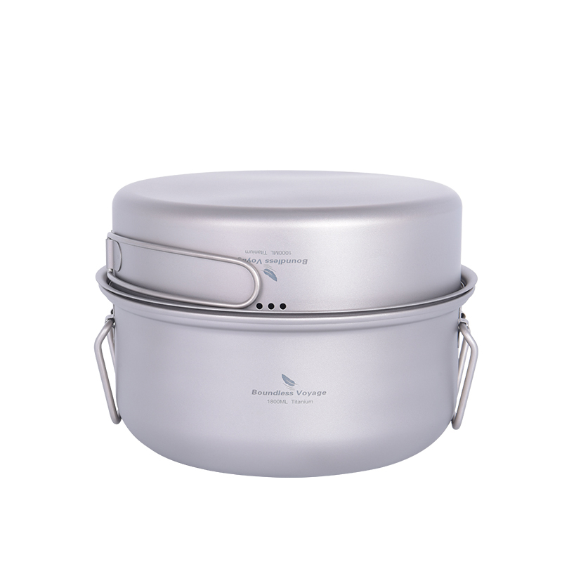 Camping Cooking Kit - Boundless Voyage Titanium Steamer Outdoor Camping