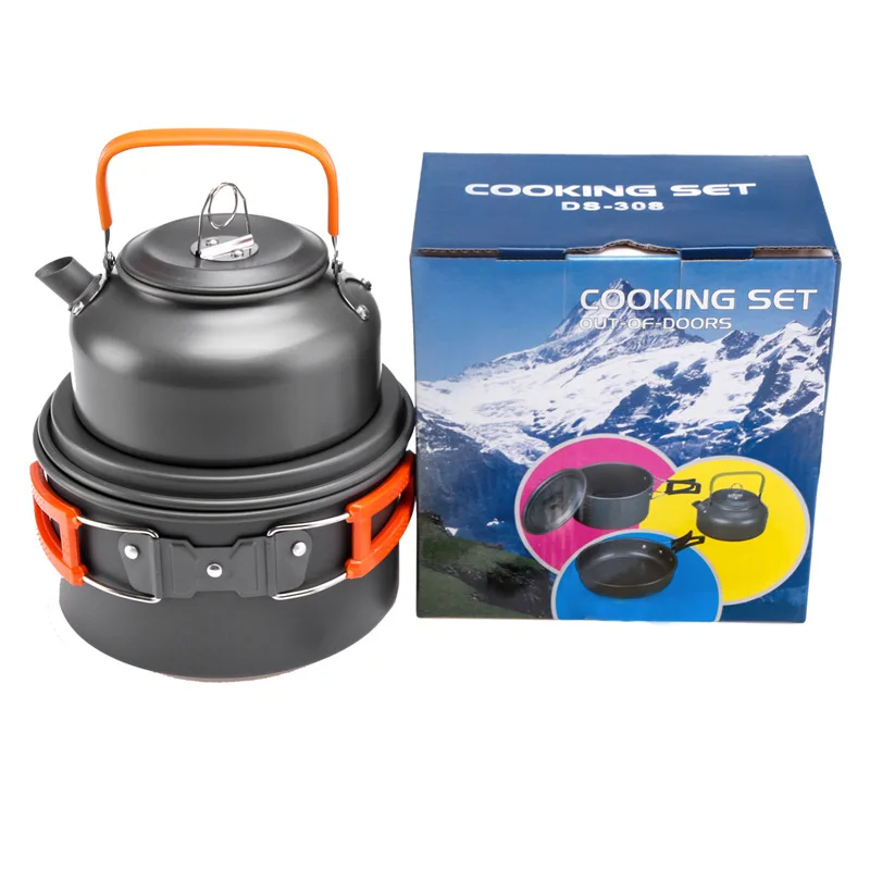 Camping Cooking Kit - Outdoor Pot Pan Kettle Camping Cookware