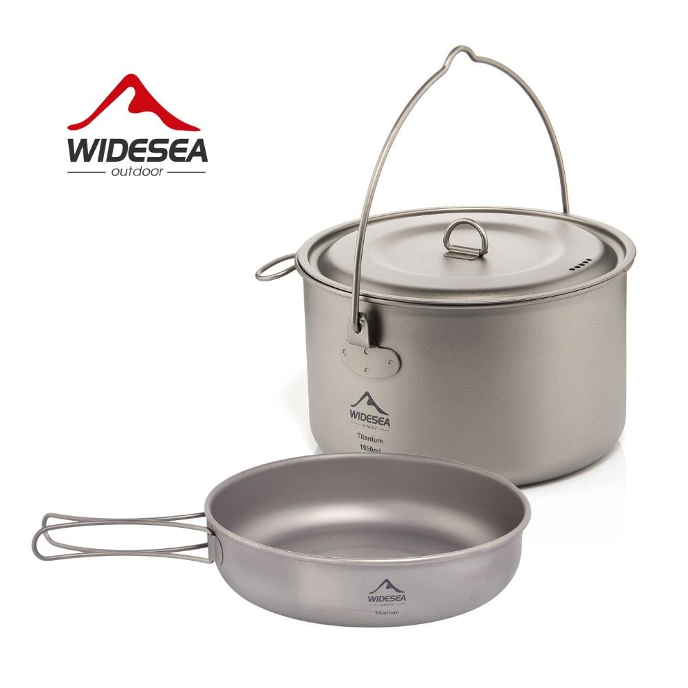 Camping Cooking Kit - Widesea Camping Tableware Titanium Cookware Set