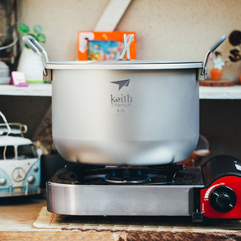 Camping Cooking Kit - Keith-Camping Cooking Set, Titanium Cookware Stockpot