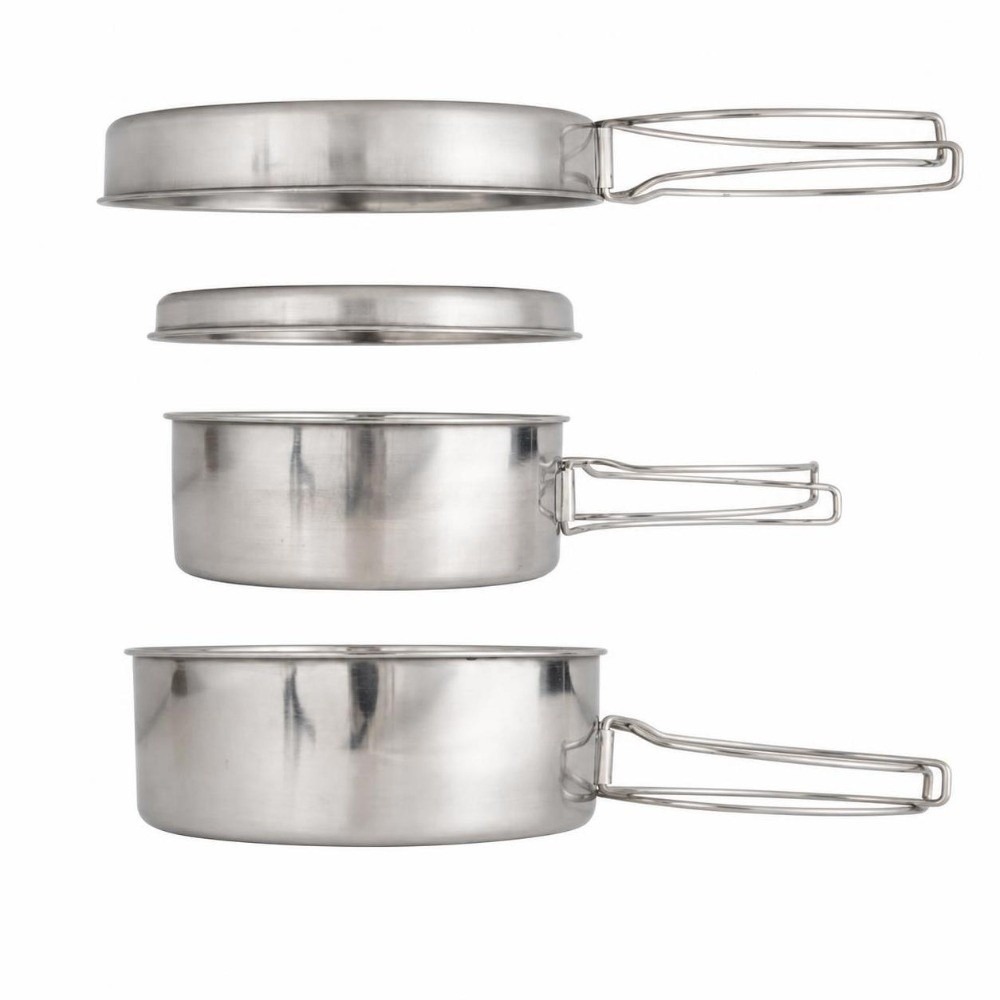 Camping Cooking Set For 4 - 4 Pcs Stainless Steel Camping Cookware