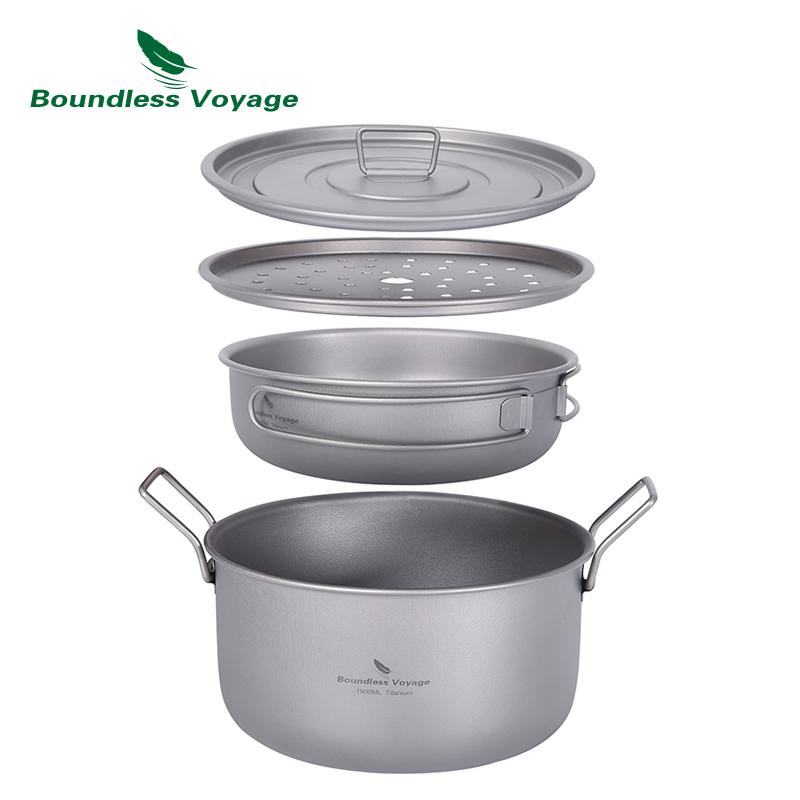 Camping Cooking Kit - Boundless Voyage Camping Cooking Pot Multifunctional