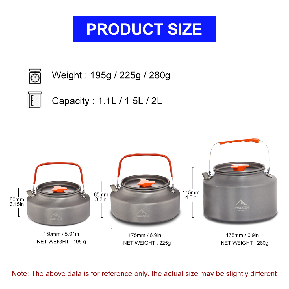 Widesea 1.1L 2L1.5L Camping Wa - огляд і ціна Camping Cooking Kit