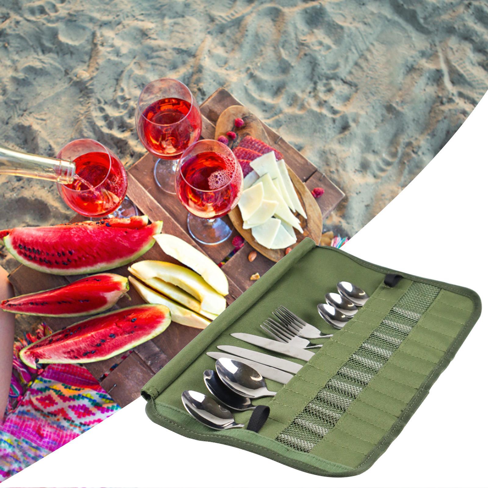 Camping Tableware Roll Bag Kit - огляд і ціна Camping Cooking Utensil Holder