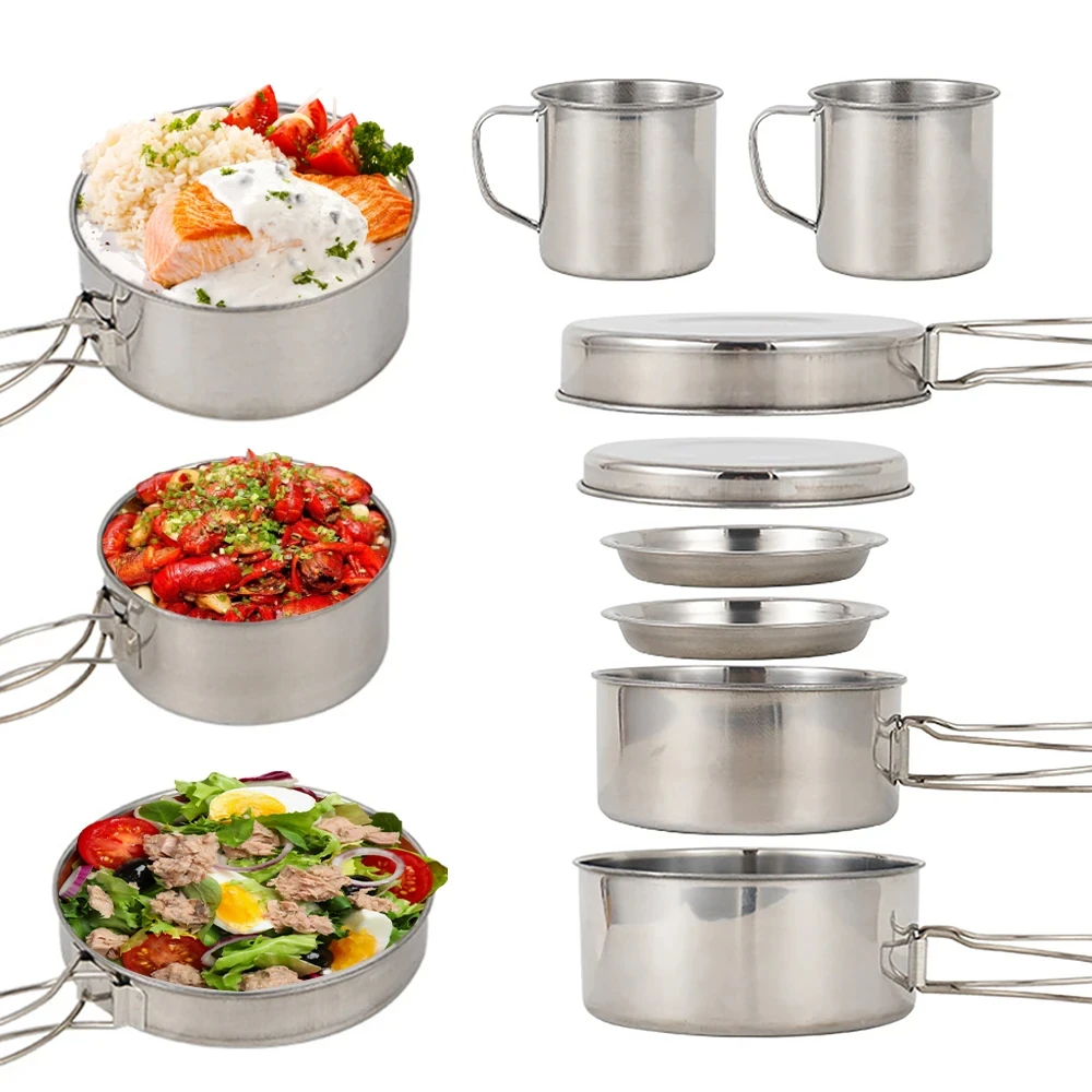 8pcs/Set Camping Cookware Mess - огляд і ціна Camping Cooking Kit