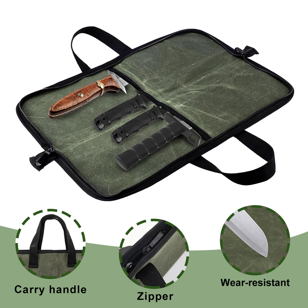 Waxed Canvas Knife Roll Bag Mu - огляд і ціна Camping Cooking Roll