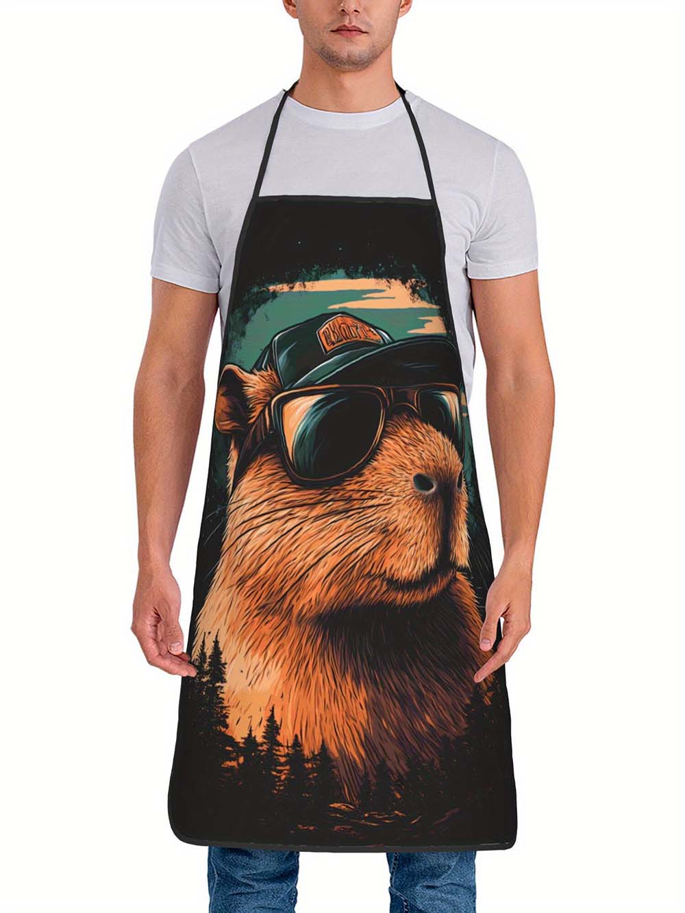 1pc  Cool Capybara Grilling Ap - огляд і ціна Camping Cooking In Forest