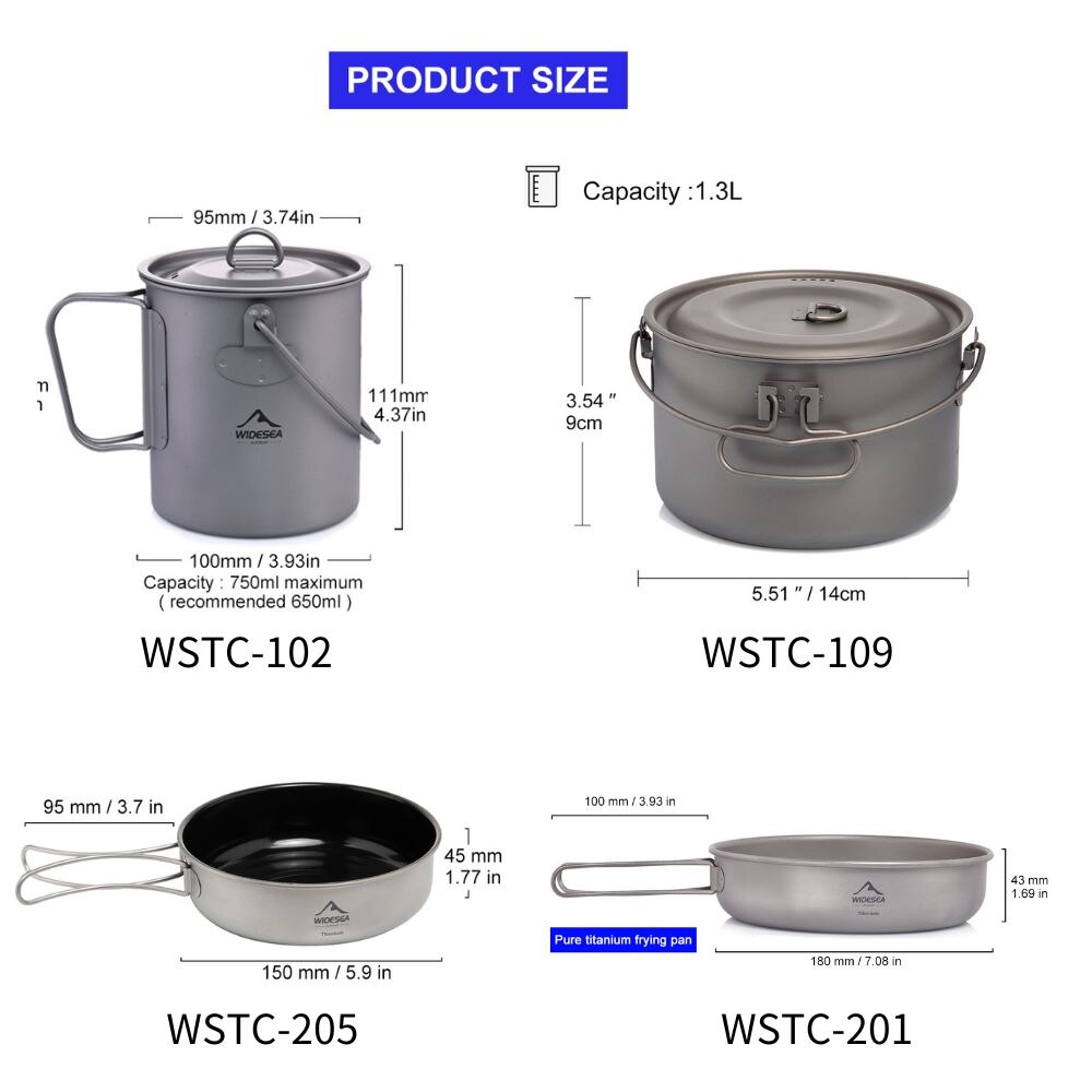 Widesea Camping Tableware Tita - огляд і ціна Camping Cooking Kit