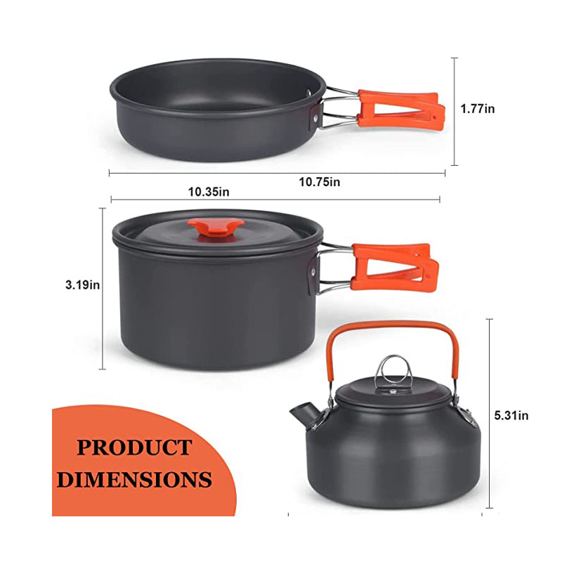 Aluminum Outdoor Camping Cookw - огляд і ціна Camping Cooking Set For 4