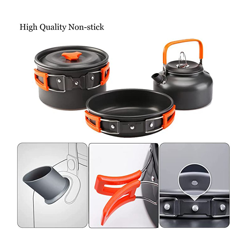 Aluminum Outdoor Camping Cookw - огляд і ціна Camping Cooking Set For 4