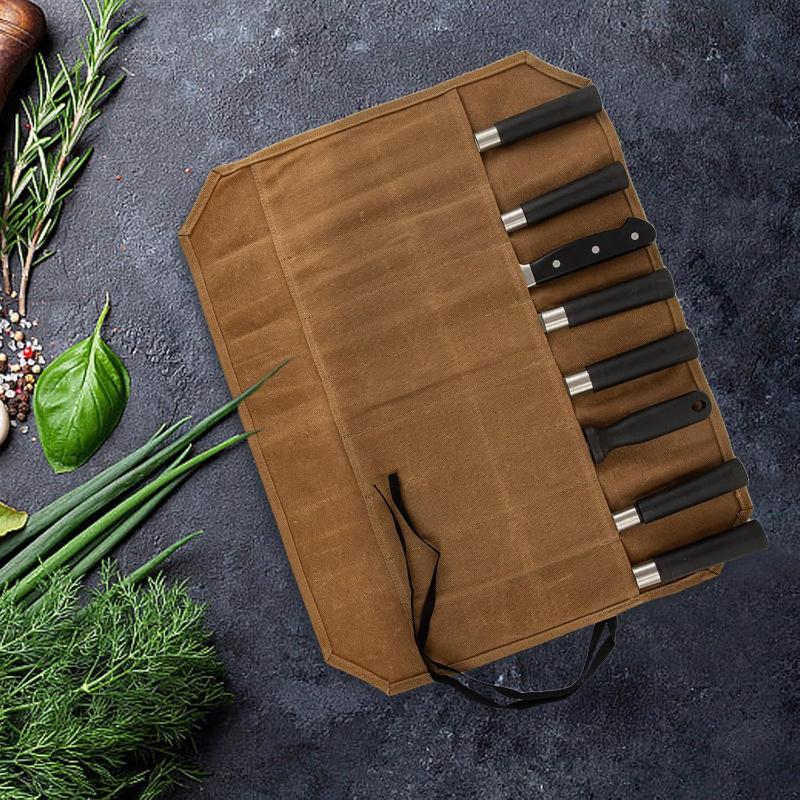 Waxed Canvas Chef Knife Roll M - огляд і ціна Camping Cooking Utensil Holder