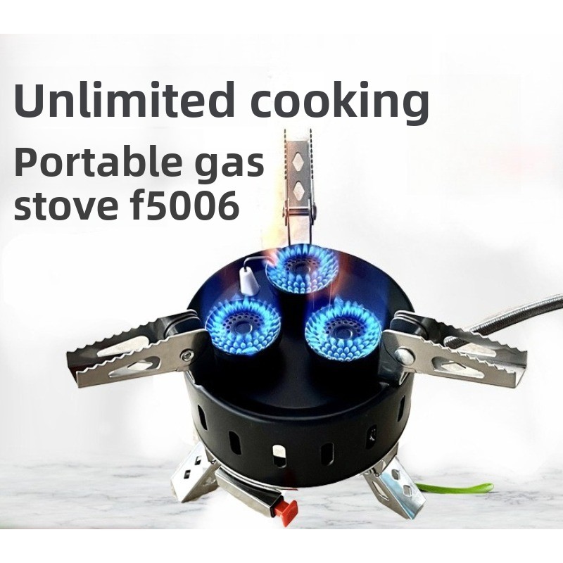 Portable 3 Burner Windproof Bu - огляд і ціна Camping Cooking Gas Stove Portable Tool