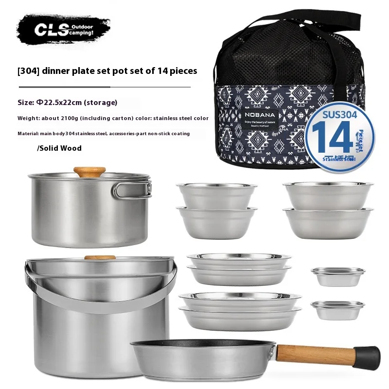 CLS&NOBANA Newset Outdoor Camp - огляд і ціна Camping Cooking Set For 4