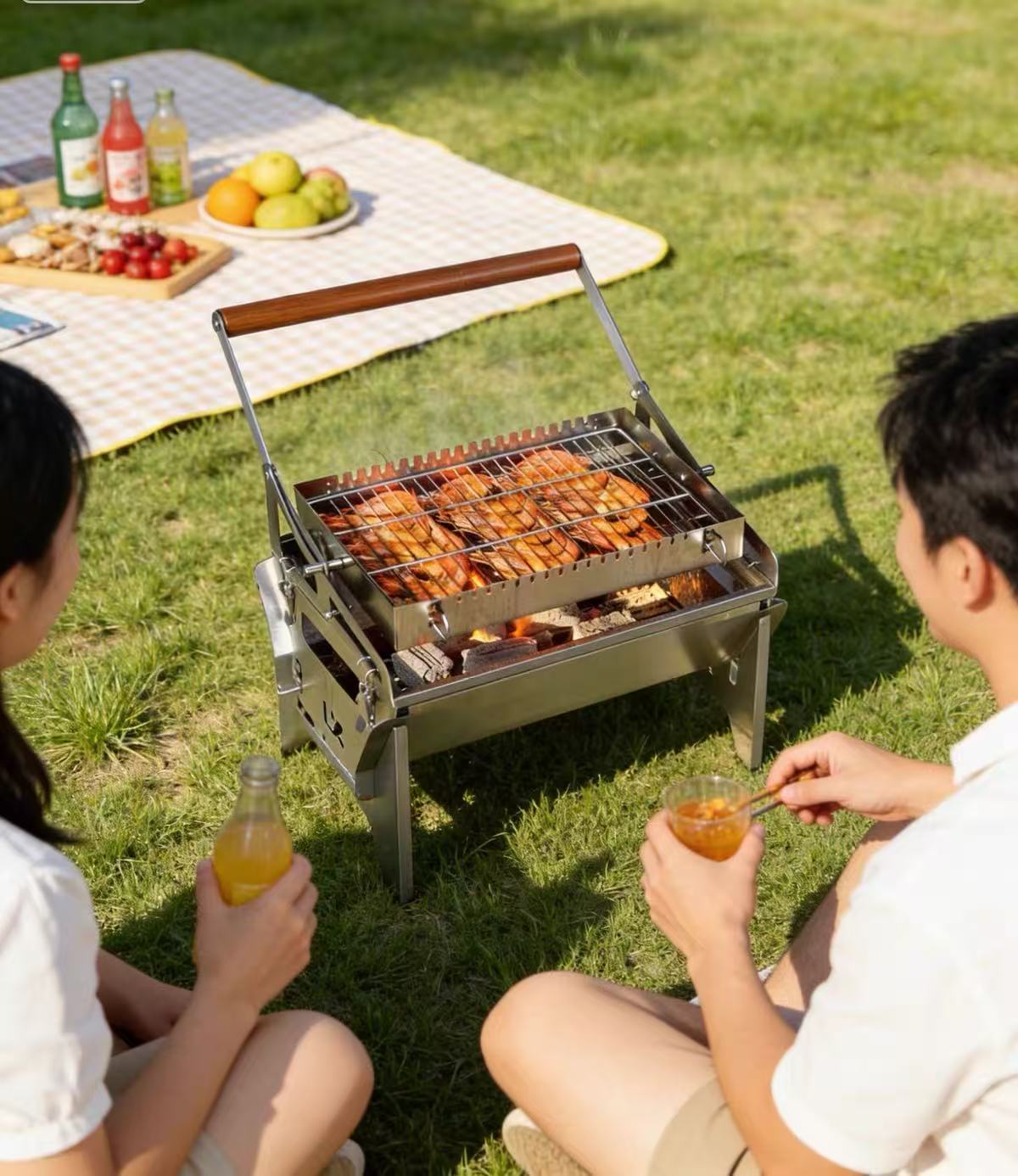 Flip Charcoal Barbecue Grill w - огляд і ціна Camping Cooking Mesh