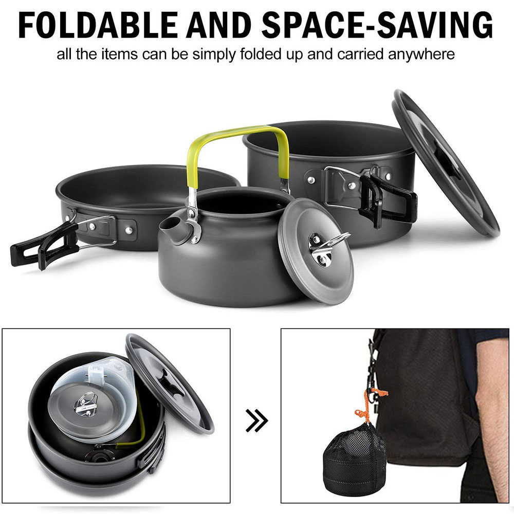 Outdoor Camping Cookware Set M - огляд і ціна Camping Cooking Set For 4