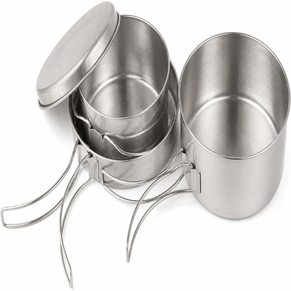 4 Pcs Stainless Steel Camping  - огляд і ціна Camping Cooking Set For 4