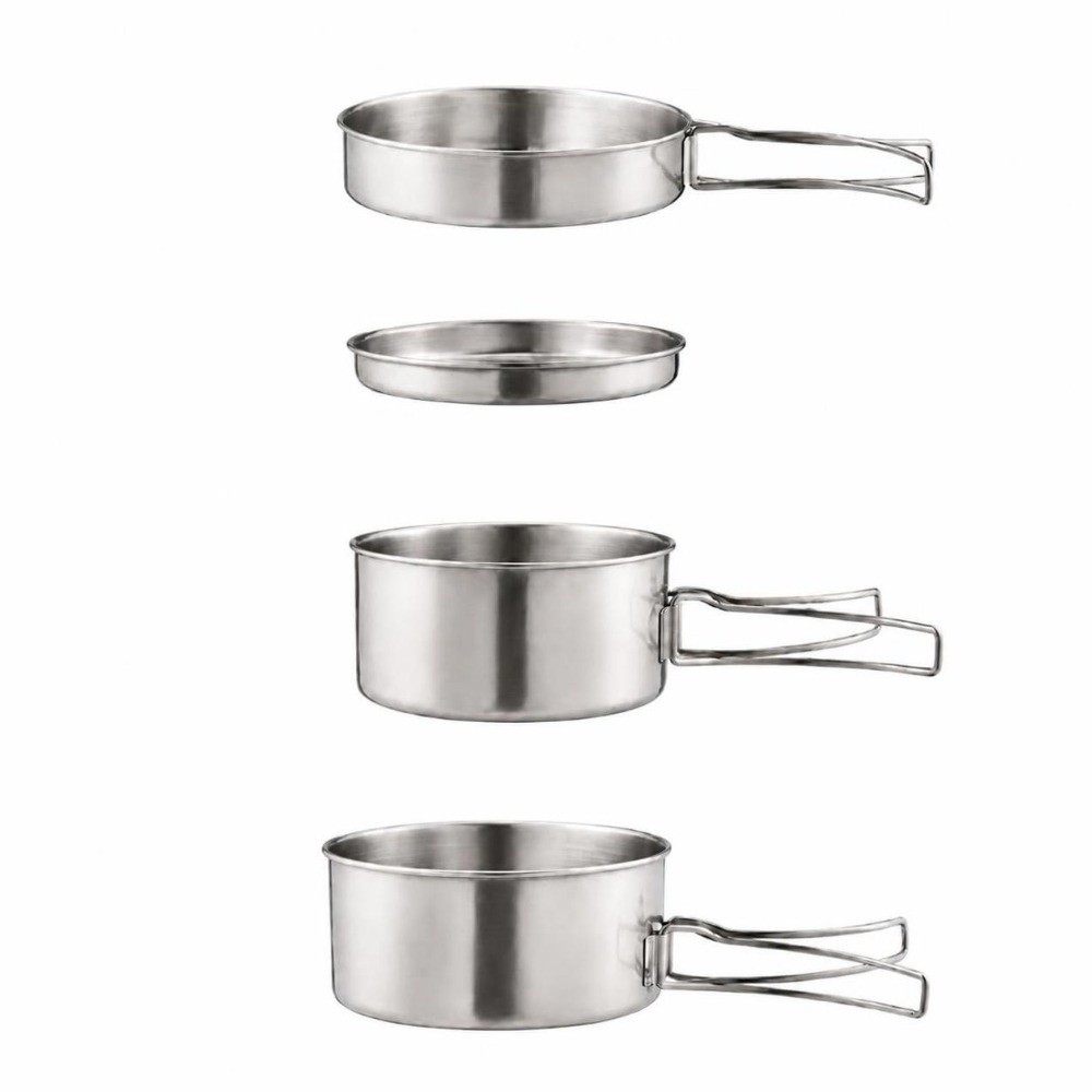 4 Pcs Stainless Steel Camping  - огляд і ціна Camping Cooking Set For 4